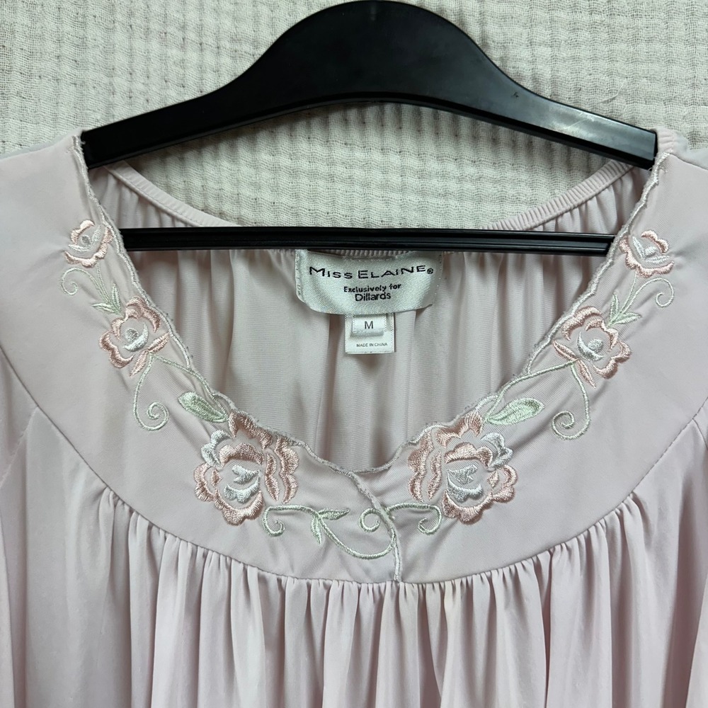 Miss Elaine Womens Long Nightgown Nap Dress Size M cottagecore Night Dress - Picture 2 of 5